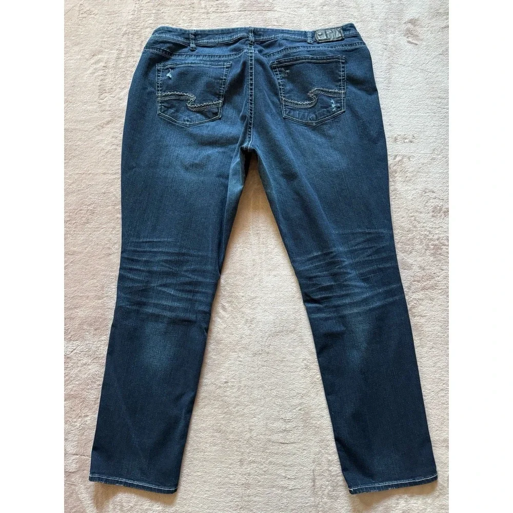 Silver Jeans Womens Boyfriend Distressed Blue Denim‎ Jean Sz 24
